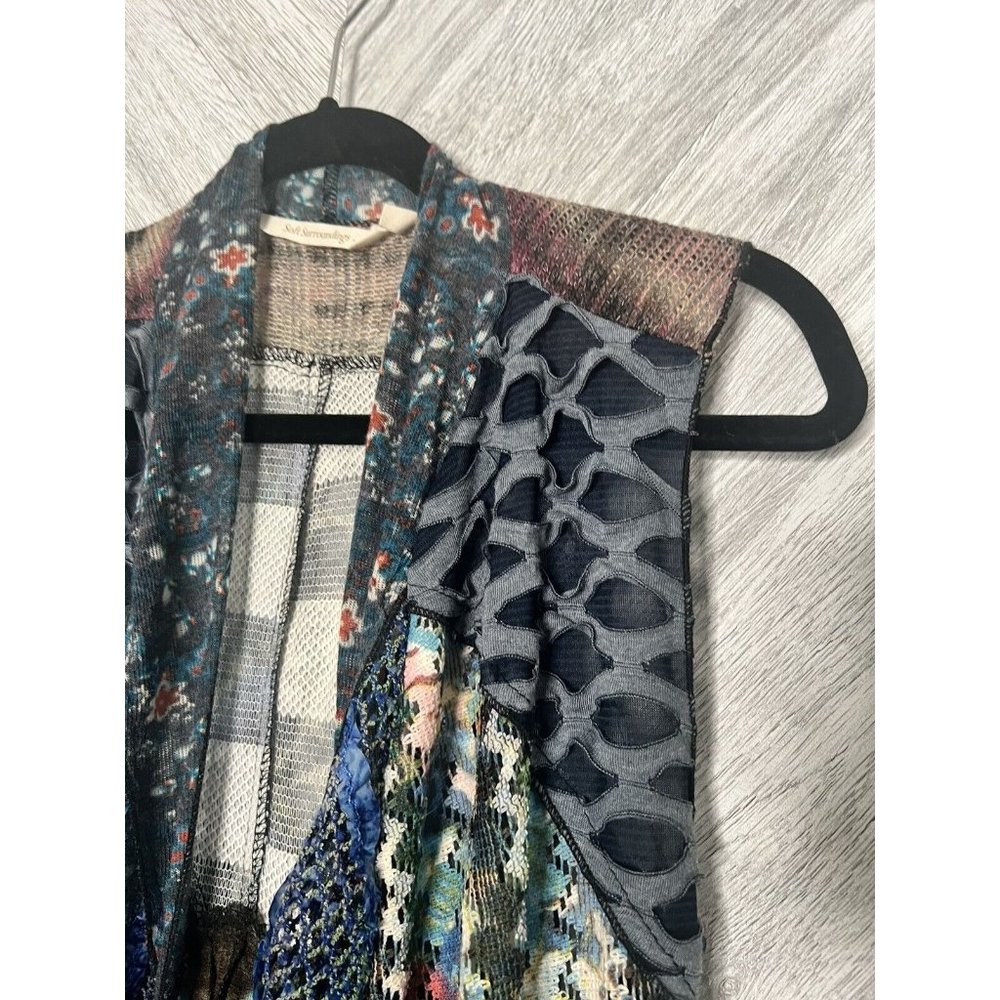 Soft Surroundings Multicolored Patch Mesh Vest Ca… - image 5